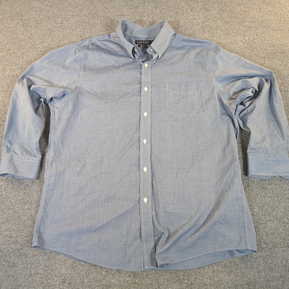 Lauren Ralph Lauren Mens Slim Non Iron Dress Shirt‎ 17.5 32/33 Black Label #2571